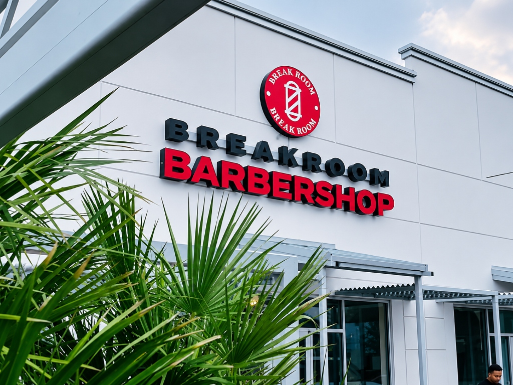 Breakroom Barbershop exterior storefront